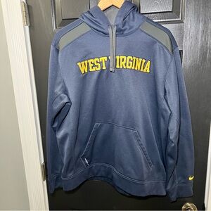 Nike West Virginia Hoodie L Therma-Fit Navy/Gold Gray